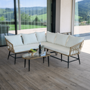 Kerti rattan szett, természetes/bézs/fekete, ARALY