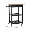 Tálalókocsi, természetes/fekete, ARETE