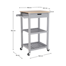 Tálalókocsi, természetes/szürke, ARETE