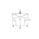 Bianca Plus 105 alsó szekrény mosdóval, magasfényű fehér színben