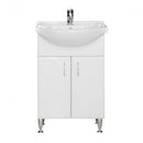 Bianca Plus 55 alsó szekrény mosdóval, magasfényű fehér színben