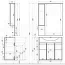 Bianca Plus 75 fürdőszoba bútor felsőszekrény, aida dió színben, jobbos nyitásirány