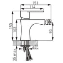 Ferro ALGEO Bidécsaptelep, króm - leeresztő nélkül