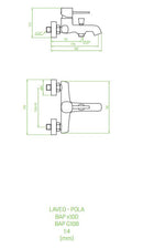 LAVEO POLA falra szerelhető kádcsap zuhanyszett nélkül, arany