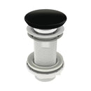 Klikk - klakk leeresztőszelep - KEREK - matt FEKETE - túlfolyó nélküli mosdókagylóhoz - Ø 73 mm