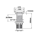 Klikk - klakk leeresztő - MATT BÉZS - túlfolyós mosdókagylóhoz - 5/4" - Ø 73 mm