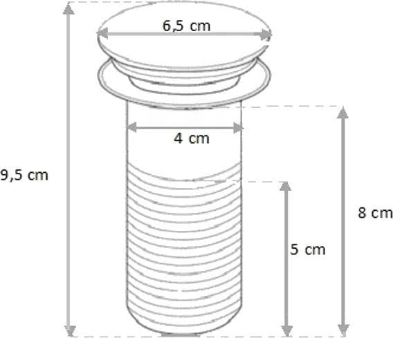 Klikk - klakk leeresztőszelep - KEREK - KRÓM - túlfolyó NÉLKÜLI modókagylóhoz 5/4&quot;
