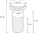 Klikk - klakk leeresztő - KEREK - KRÓM - túlfolyó NÉLKÜLI modókagylóhoz 5/4" - Ø 67 mm
