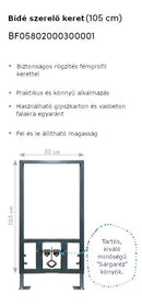 CeraStyle - BIDÉ SZERELŐKERET- fali bidé felfogatáshoz - 1/2&quot; falikoronggal - 105 x 52 cm