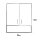 Bianca Plus 60-as Faliszekrény 2 ajtóval, nyitott alsó résszel, magasfényű fehér színben