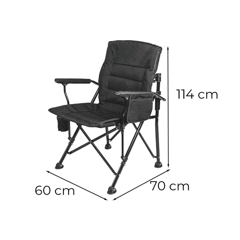 Leziter XL karfás horgász szék pohártartóval fekete