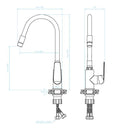 LAVEO ELZA zuhanyfejes csap 2funkciós rugalmas csővel, bézs / króm K.