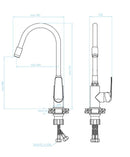 LAVEO ELZA álló csaptelep rugalmas tömlővel, matt fekete