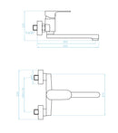 LAVEO PANA falra szerelhető mosdócsap, króm