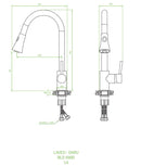 Laveo DARU Kihúzható zuhanyváltós csaptelep bézs