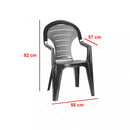 Bonaire 4+1 kerti bútor garnitúra, grafit színben