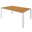Kerti asztal, fehér acél/tölgy, BONTO