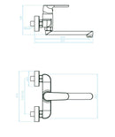 LAVEO DIMA falra szerelhető mosdócsap, fekete
