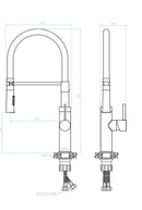 LAVEO SHIRE zuhanyfejes csaptelep rugalmas tömlővel, fehér / arany