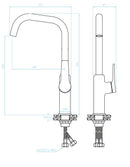 LAVEO ALANIS álló csaptelep, fehér / rose gold L alak.K.