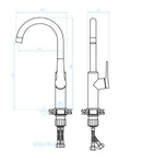 LAVEO ALANIS álló csaptelep, arany íves K.
