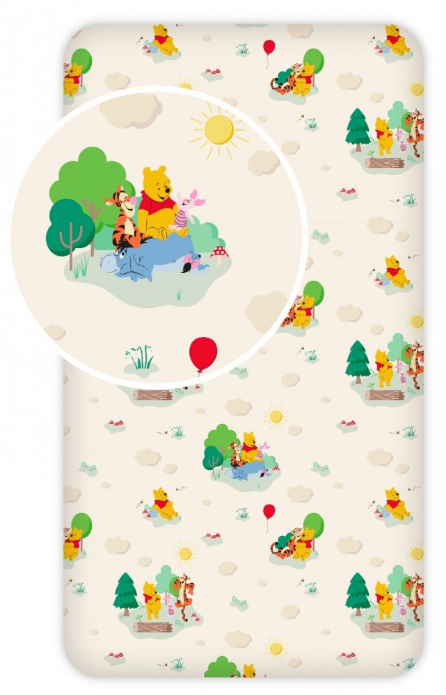 Disney Micimackó Play gumis lepedő 90x200 cm, J-BRM005334