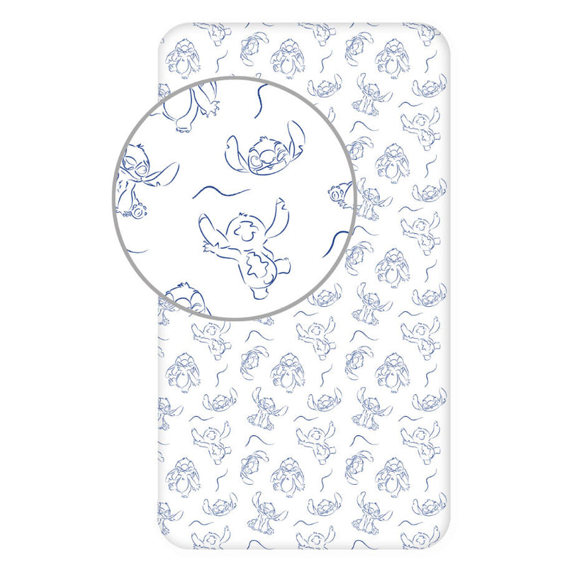 Disney Lilo és Stitch, A csillagkutya Stellar Waves gumis lepedő 90x200 cm, J-BRM017283