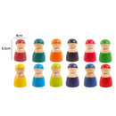 12 barát színes Montessori fafigura