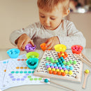 3 az 1-ben fa társasjáték, golyós kirakók, repülős sakk