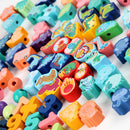 Fűzős fajáték formák és számok 138 db