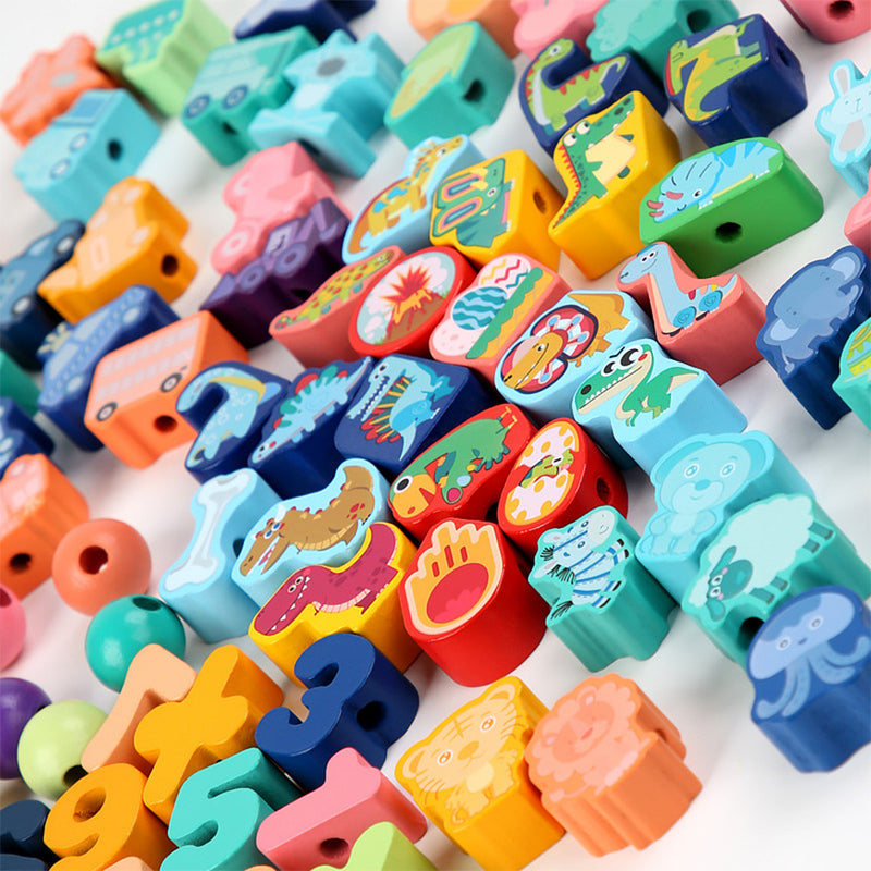 Fűzős fajáték formák és számok 138 db