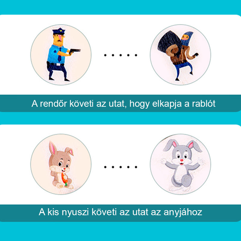 Állatos labirintus gondolkodásfejlesztő játék