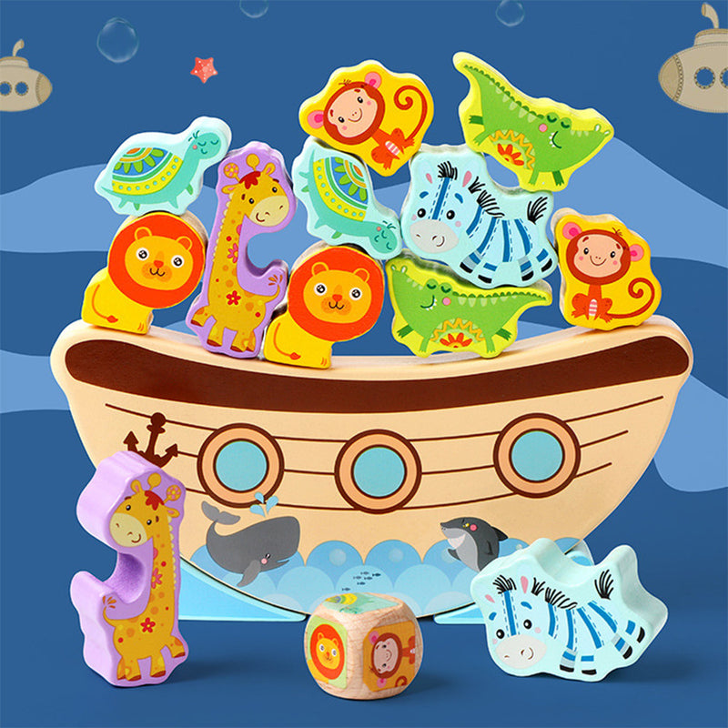 Egyensúlyozó fejlesztő fajáték, bárka állatokkal