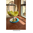 Függő fotel állvánnyal, átlátszó/ezüst/szürke, BUBBLE NEW TYP 3