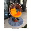 Függő fotel állvánnyal, átlátszó/ezüst/szürke, BUBBLE NEW TYP 3