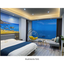 Függő fotel állvánnyal, átlátszó/ezüst/szürke, BUBBLE NEW TYP 3