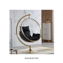 Függő fotel állvánnyal, átlátszó/ezüst/szürke, BUBBLE NEW TYP 3