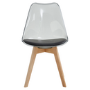 Szék, átlátszó fekete, akril/ekobőr/bükk, BALI 2 NEW