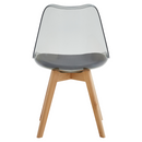 Szék, átlátszó fekete, akril/ekobőr/bükk, BALI 2 NEW