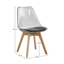 Szék, átlátszó fekete, akril/ekobőr/bükk, BALI 2 NEW