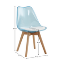 Szék, átlátszó kék, akril/ekobőr/bükk, BALI 2 NEW