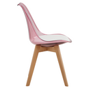 Szék, átlátszó rózsaszín, akril/ekobőr/bükk, BALI 2 NEW