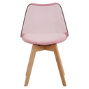 Szék, átlátszó rózsaszín, akril/ekobőr/bükk, BALI 2 NEW
