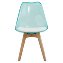 Szék, átlátszó zöld, akril/ekobőr/bükk, BALI 2 NEW