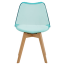 Szék, átlátszó zöld, akril/ekobőr/bükk, BALI 2 NEW