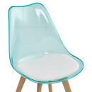 Szék, átlátszó zöld, akril/ekobőr/bükk, BALI 2 NEW