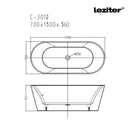 Noa szabadon álló fürdőkád 150x70x56 cm