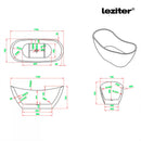 Flow szabadon álló fürdőkád 170x75x72 cm fekete