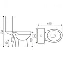 C-CLEAR monoblokkos WC hátsó kifolyással, kétkamrás lehúzó rendszerrel 6/3 L