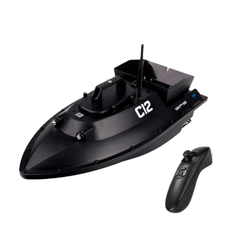 Etetőhajó C12 GPS hátrakidobós fekete